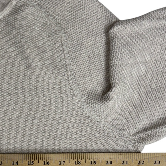 Lululemon Sweater Mens Large Ivory Textured Knit Crewneck Fisherman Wool Thermal - Picture 10 of 12